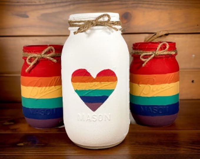 Rainbow Mason Jars