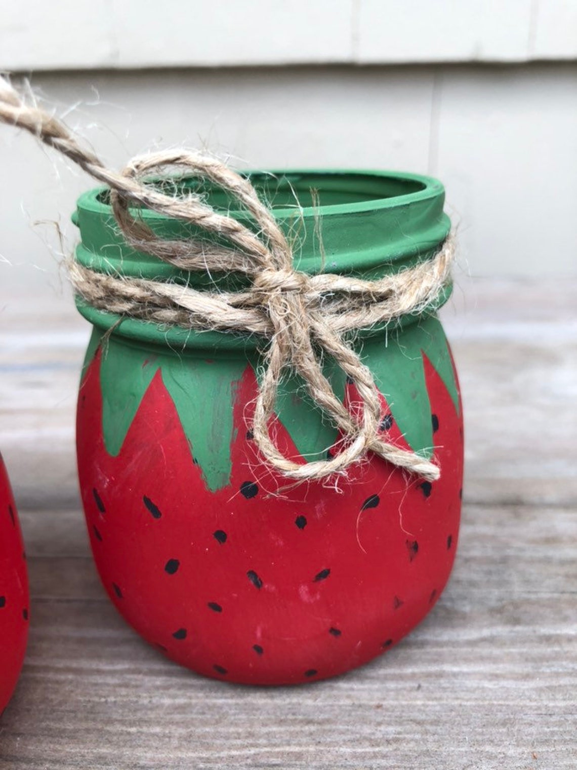 Strawberry Mason Jars / Strawberry Decor / Strawberry Candle Etsy