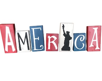 AMERICA Wood Blocks