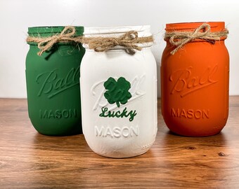 St. Patrick's Day Mason Jars