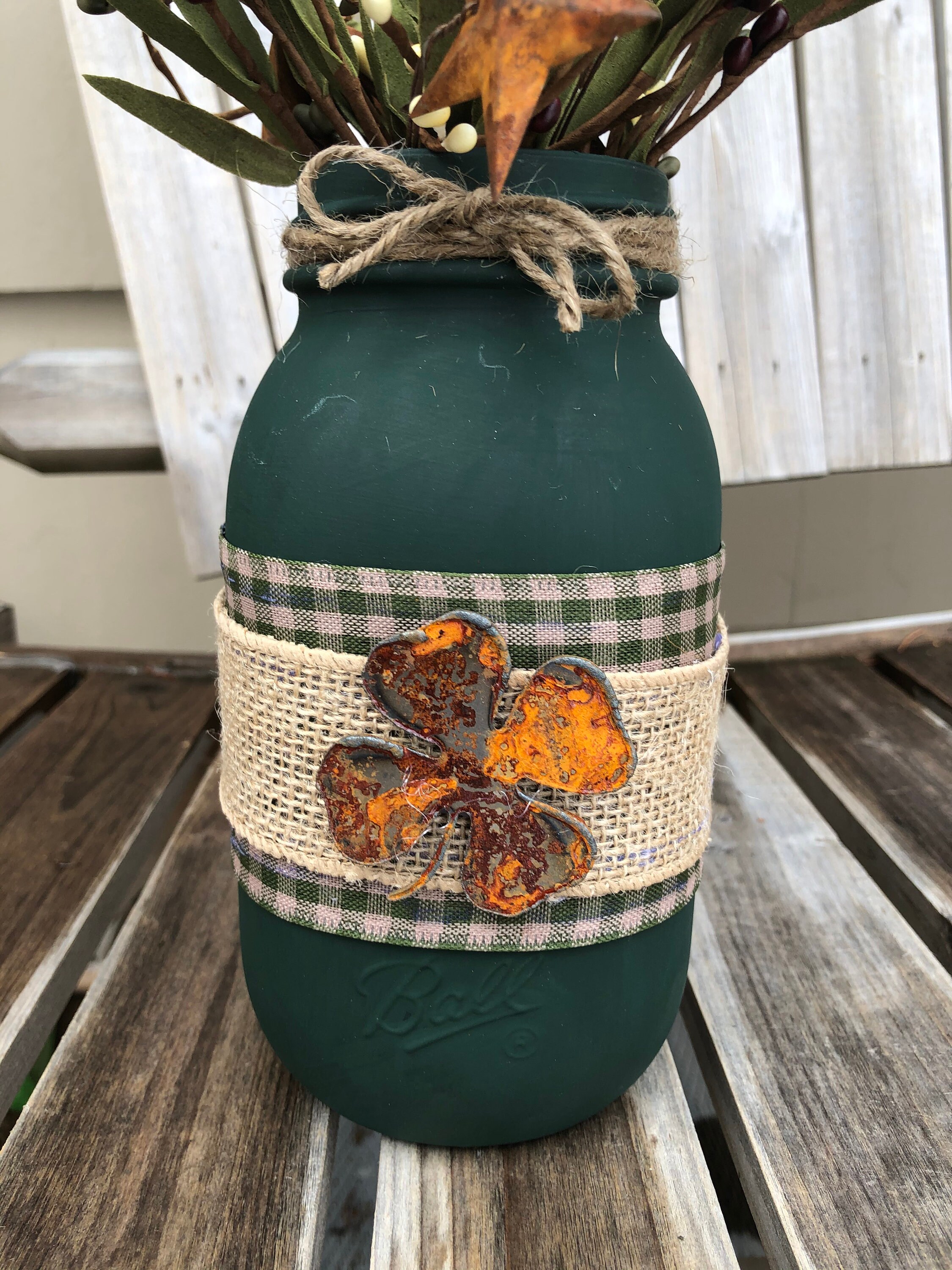 Irish Mason Jar / Irish Primitive Mason Jar / St Patrick’s Day