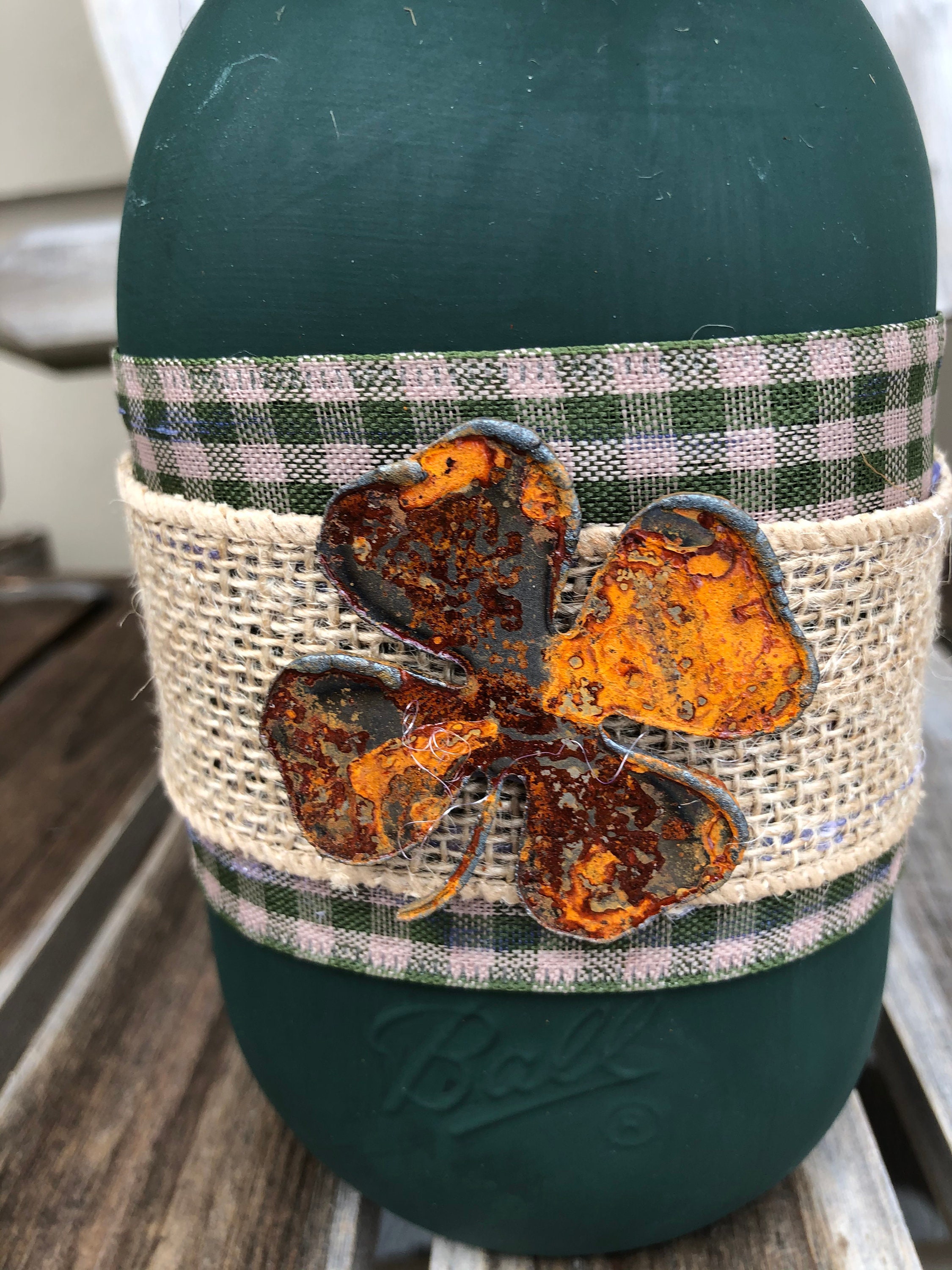 Irish Mason Jar / Irish Primitive Mason Jar / St Patrick’s Day Centerpiece