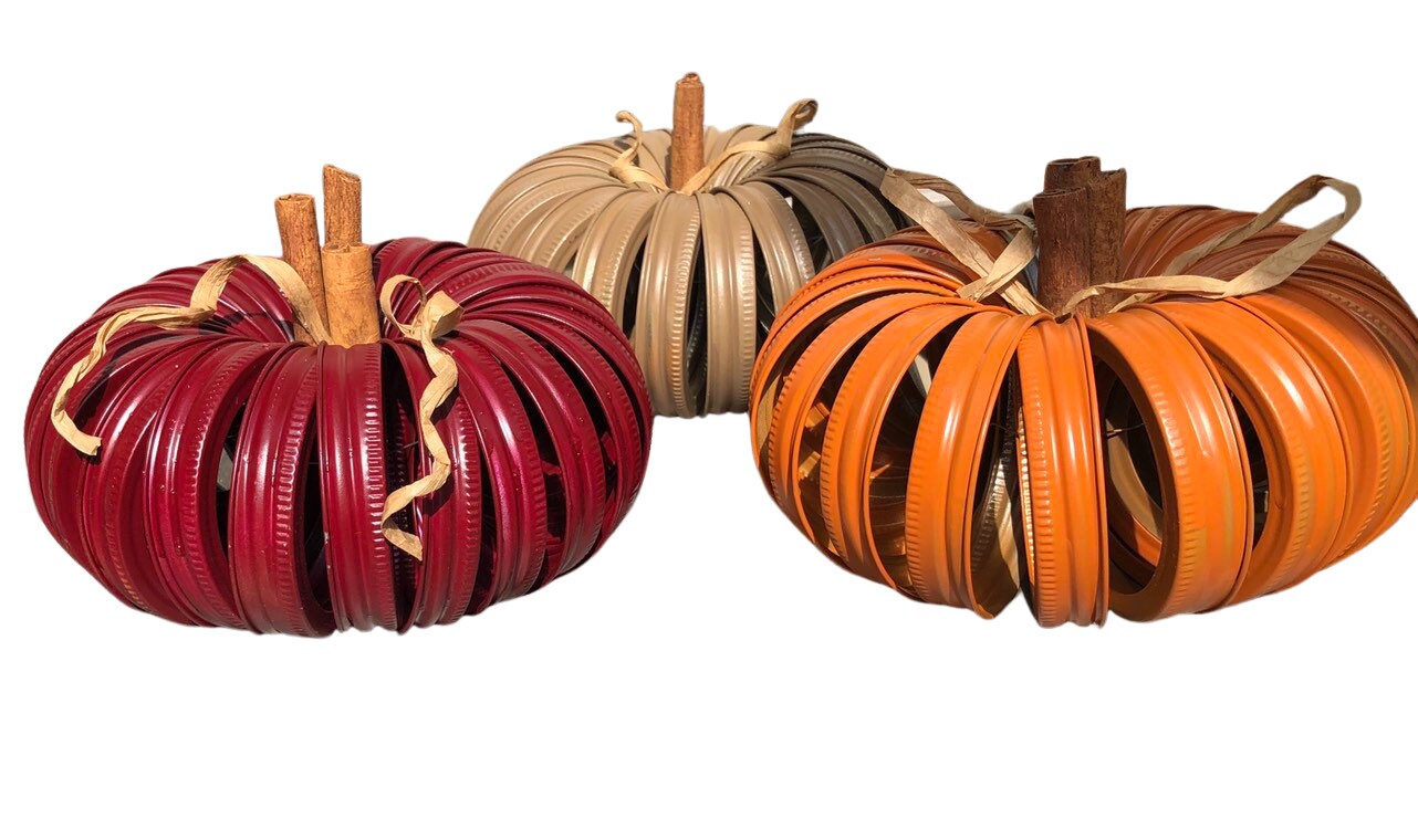 Mason Jar Lid Pumpkins / Canning Jar Lid Pumpkin / Pumpkin Etsy