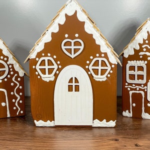 Gingerbread House Wood Blocks / Gingerbread Houses / Christmas Home Decor