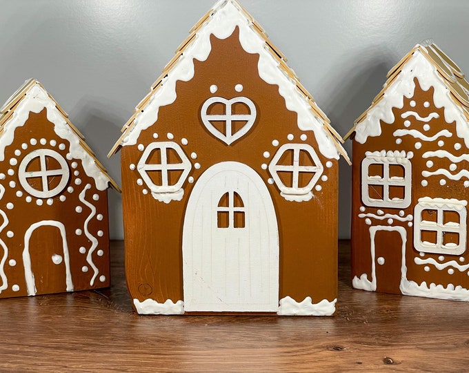 Featured listing image: Gingerbread House Wood Blocks