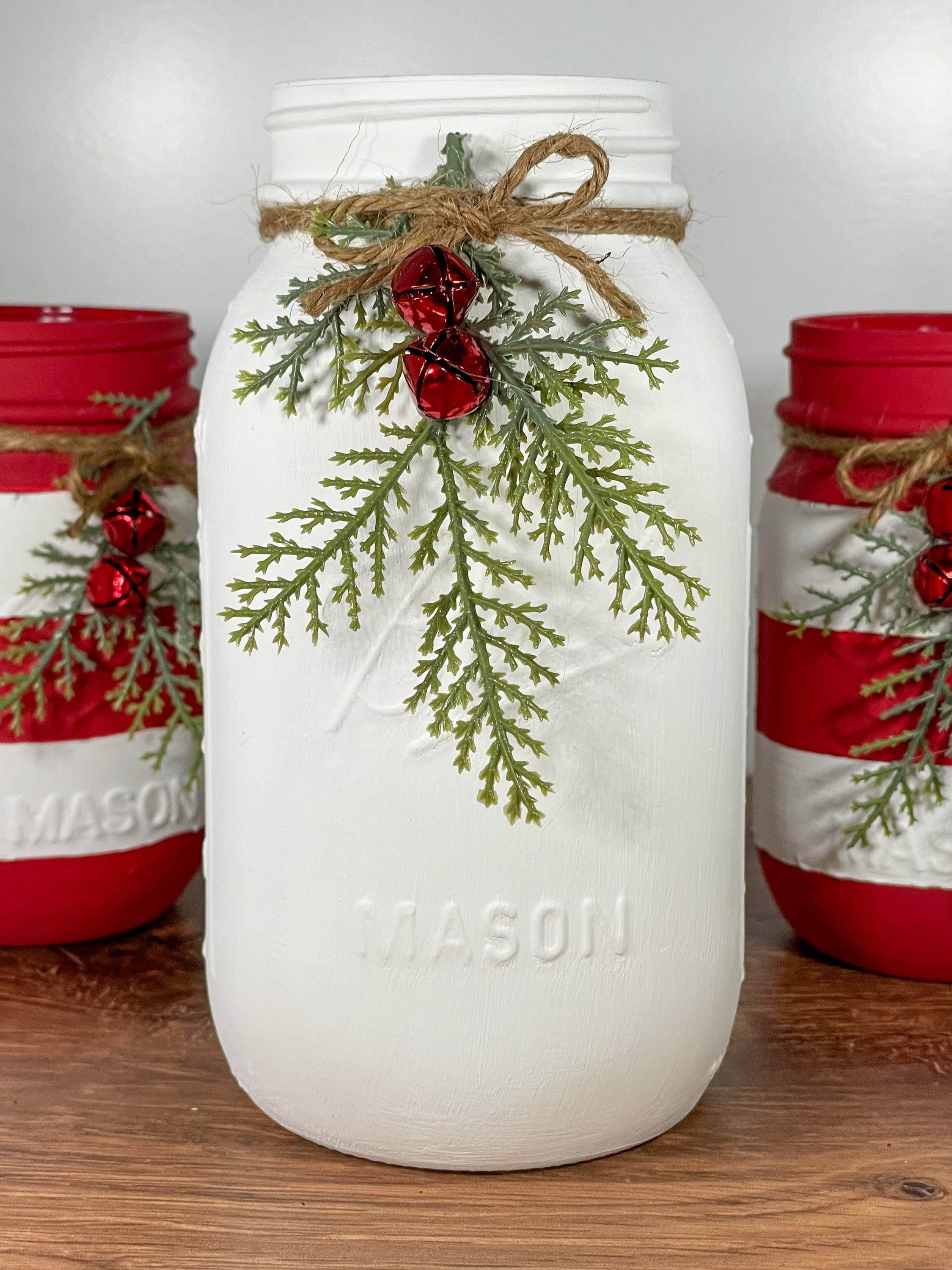 Christmas Mason Jars / Candy Cane Mason Jars / Christmas Mason | Etsy ...