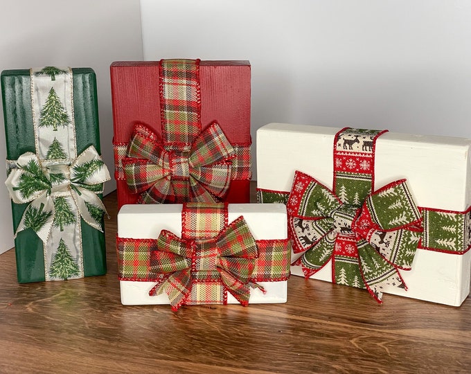 Featured listing image: Christmas Present Wood Blocks