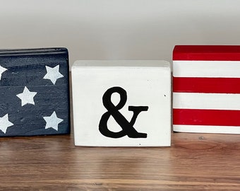 Stars & Stripes Wood Blocks