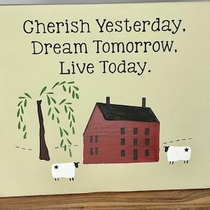Primitive Saltbox House Sign | Primitive Wall Sign | Saltbox House | Willow Tree | Primitive Home Decor