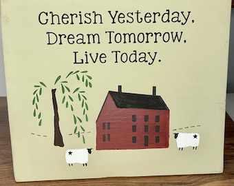 Primitive Saltbox House Sign