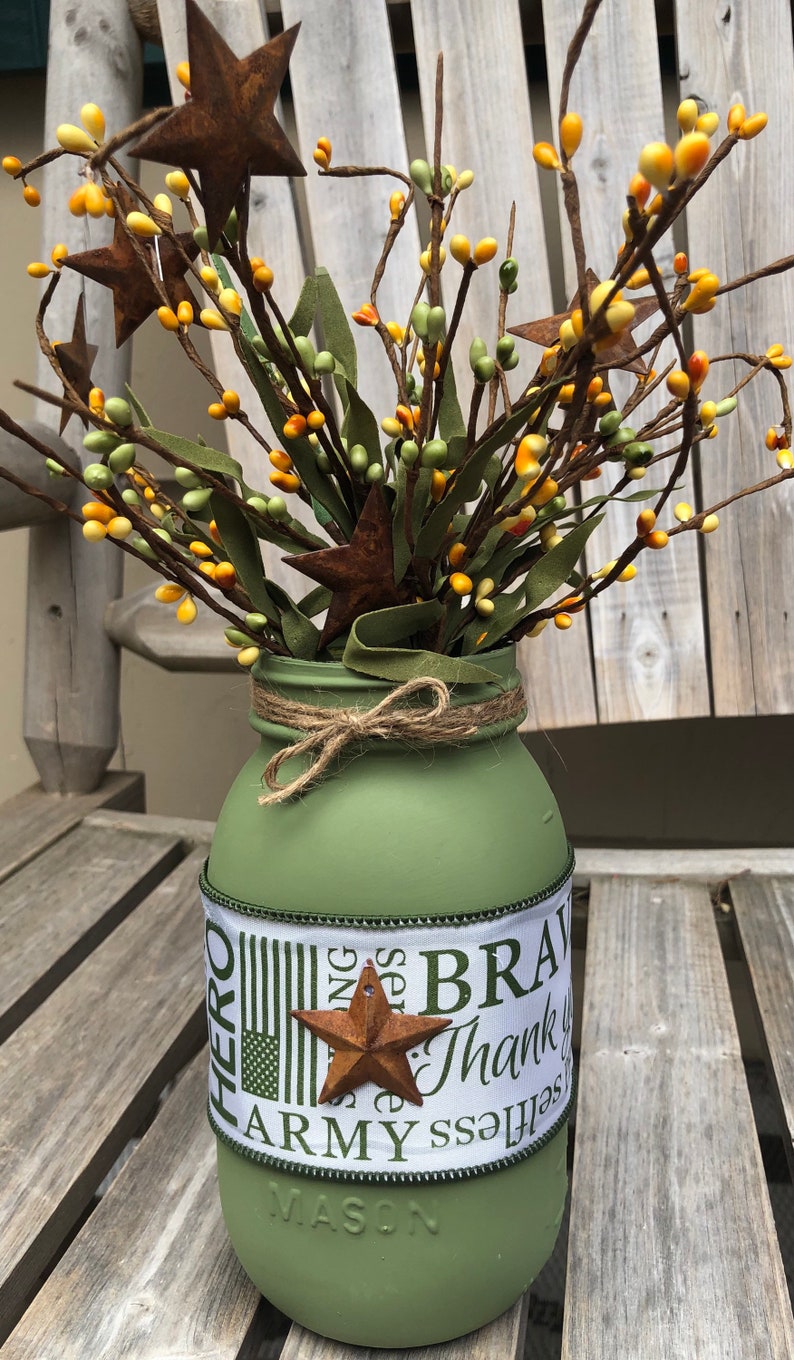 Military Mason Jars / Military Veteran Gift / Navy / Army / Etsy