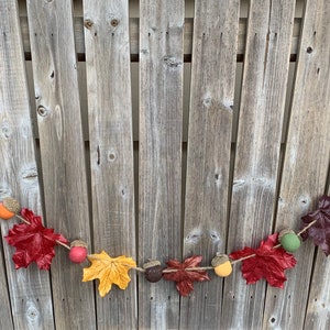 Fall Maple Leaf & Acorn Garland / Fall Garland / Fall Decor