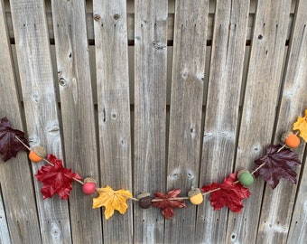 Fall Maple Leaf & Acorn Garland