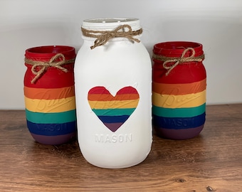 Rainbow Mason Jars
