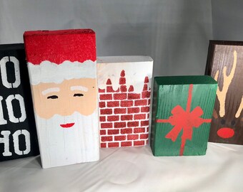 Christmas Santa Wood Blocks