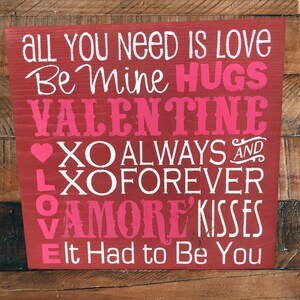 Valentine&#39;s Day Subway Art Wall Sign / Valentine&#39;s Day Wood Sign / Valentine&#39;s Decor