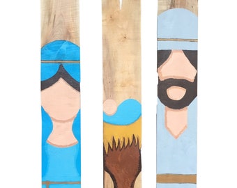 Mary, Jesus & Joseph Outdoor Christmas Nativity Set / Rustic Nativity Scene / Outdoor Nativity Set