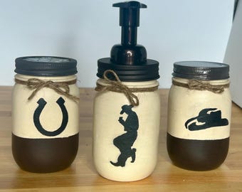 Western Mason Jar Bathroom Set
