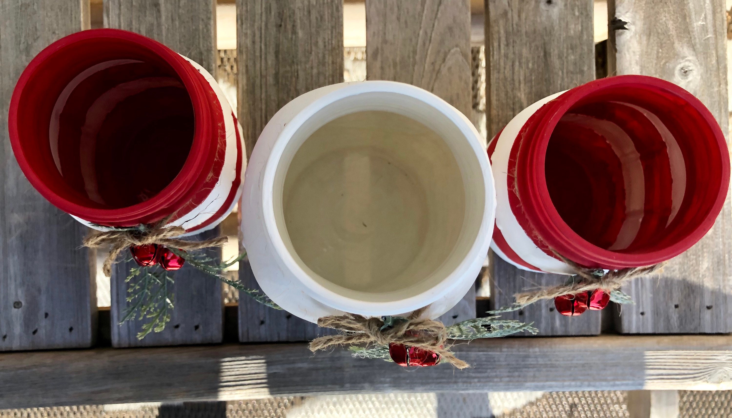 Christmas Mason Jars / Candy Cane Mason Jars / Christmas Mason Etsy
