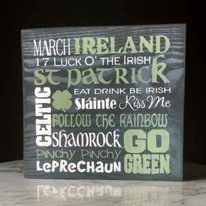 Placa de parede do dia de São Patrício / Decoração irlandesa / Placa irlandesa / Arte do metrô