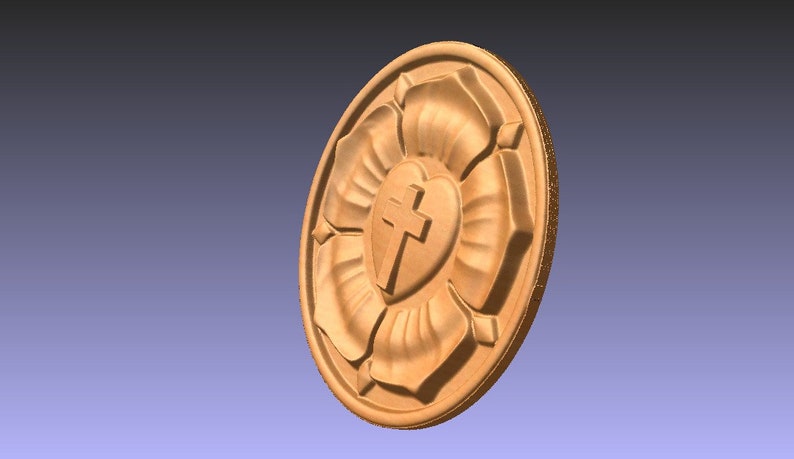 FILE STL Martin Luther Seal Rose 3d model wooden decoration | Etsy