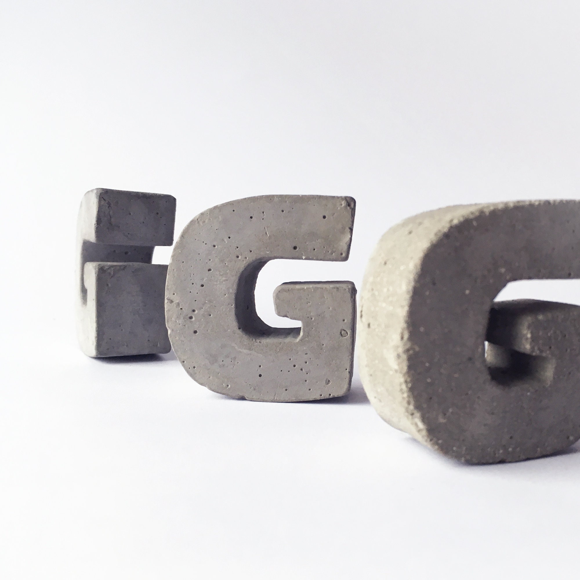 3D Concrete Letters Handcrafted Decorative FreeStanding Etsy