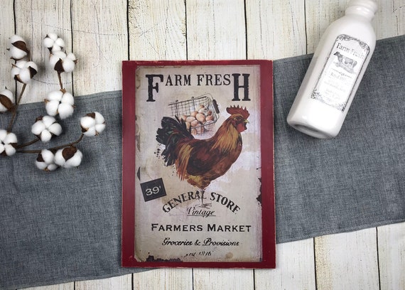 Farm Fresh Farmers Market Fresh Eggs Kitchen Sign Rustic Etsy