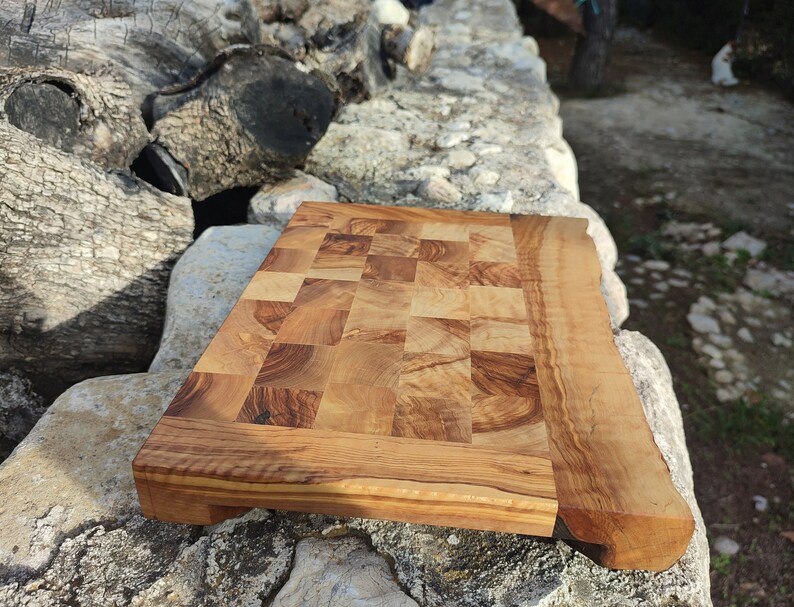 Rustic Olive Wood Butcher Block Etsy