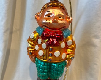 Vintage Radko Jinks 6.25" ornament, 1996 Hitto ornament 95-097-1, Jiminy Cricket Pinocchio ornament