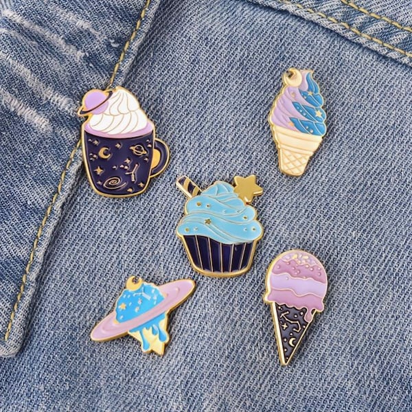 Cartoon Ice Cream Cone Enamel Pin for Clothes, Bags, and Jewellery