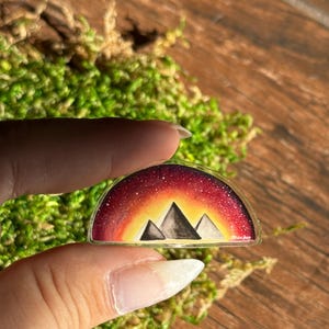 Mystical Pyramids Acrylic Pin Fashion Pin