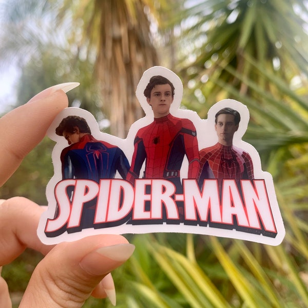 Tom Holland, Tobey Maguire, Andrew Garfield Spider Hero Sticker