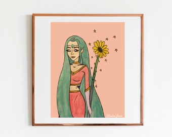 Daphne Art Print: Forest Fairy Illustration (Digital Download)
