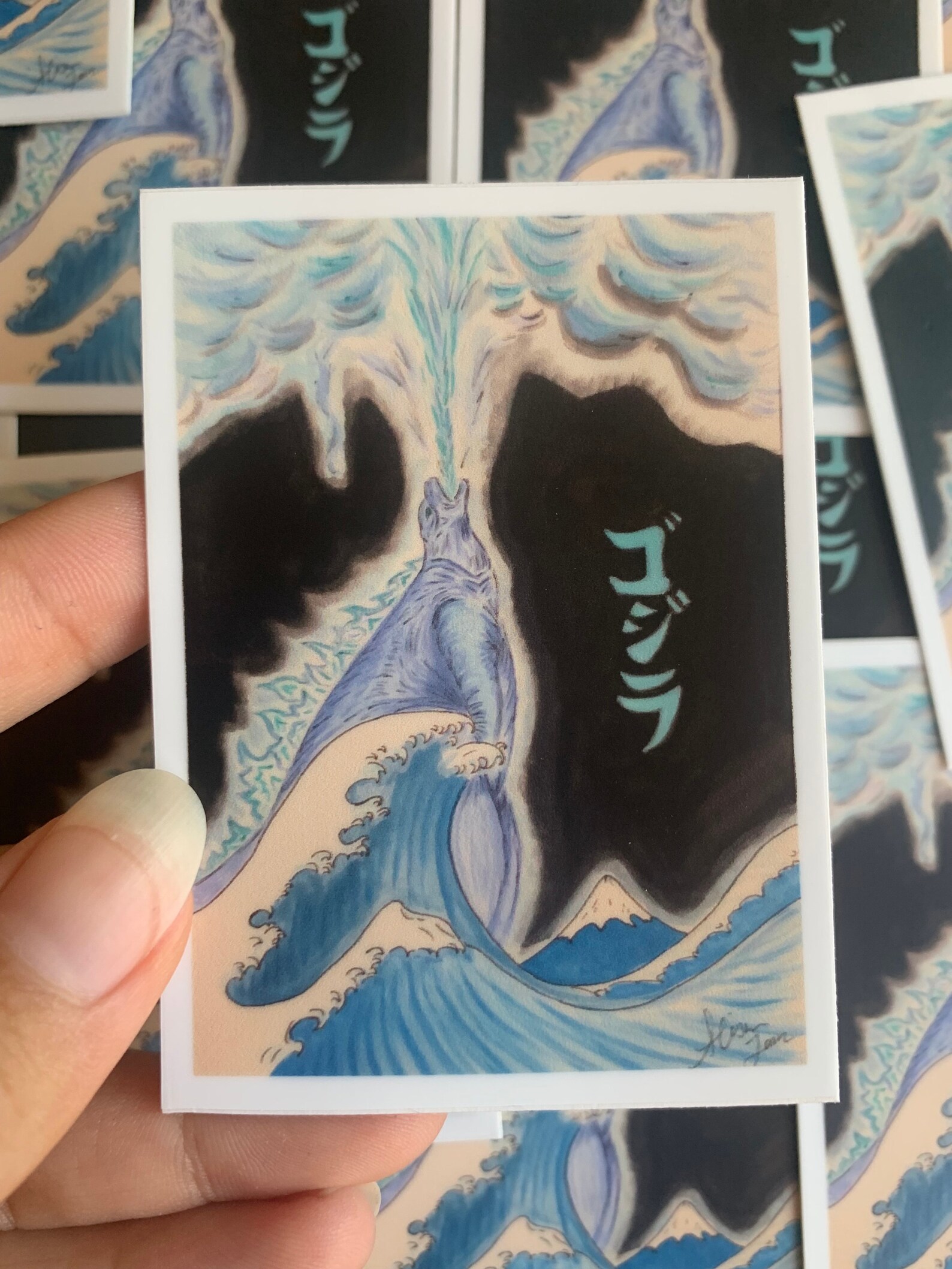 Godzilla X The Great Wave Of Kanagawa Sticker Etsy