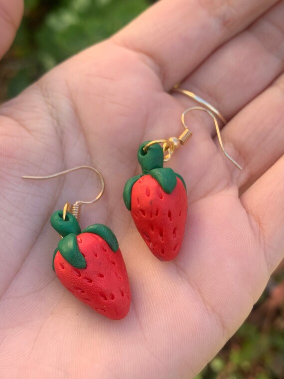 Strawberry earrings etsy discount