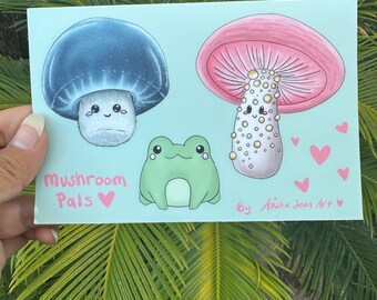 Cute Mushroom Sticker Cottagecore Aesthetic Vinyl Sticker Matte Vinyl ...