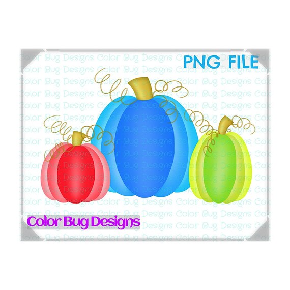 pumpkins in a row png art file colorful multi pumpkins etsy etsy