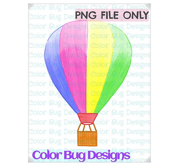 Hot Air Balloon Png Art File Watercolor Printable File Etsy