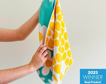 Dual Sided Tea Towels | Microfiber Kitchen Towels | Eco Hand Towels