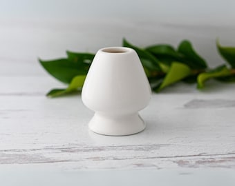 Soporte para batidor de matcha blanco - Soporte de cerámica para chasen - Accesorios para matcha - Soporte para batidor de matcha y chasen, regalo para el día de la madre