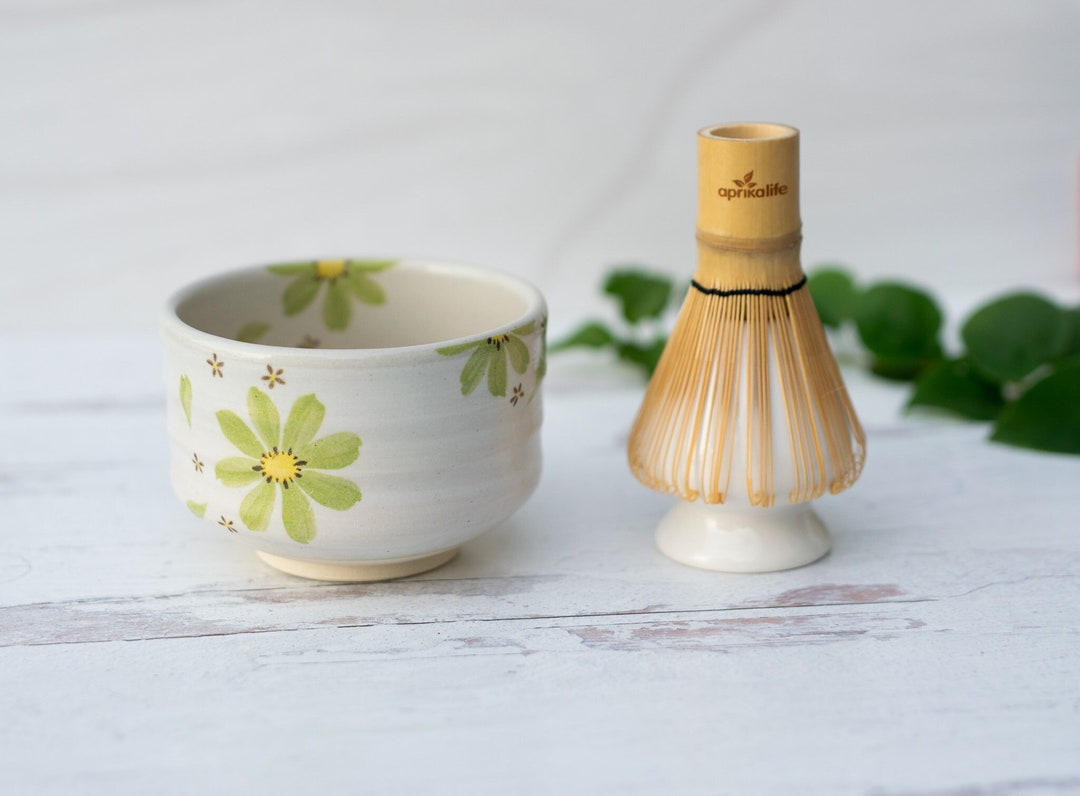 Handcrafted Matcha Bowl Whisk Set With Spout And Togo