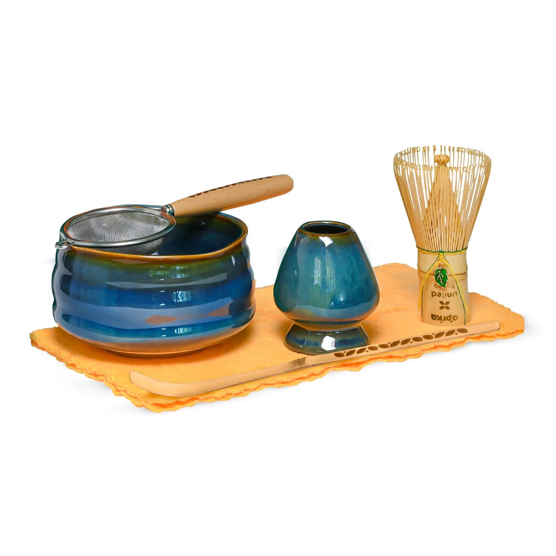 ブルー抹茶セット：陶器の茶碗、竹の茶筅、アクセサリー - Etsy 日本