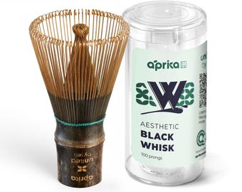 Handmade Dark Matcha Bamboo Whisk with 100 Prongs - Matcha Whisk (Chasen), Mother&#39;s Day Gift