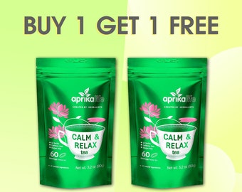 Buy One Get One Free Herbal Tea - 100% Natural Herbal Tea with 6 Herbs -  60 bags - Calm and Relax, Stress Relief Tea - 60 bags