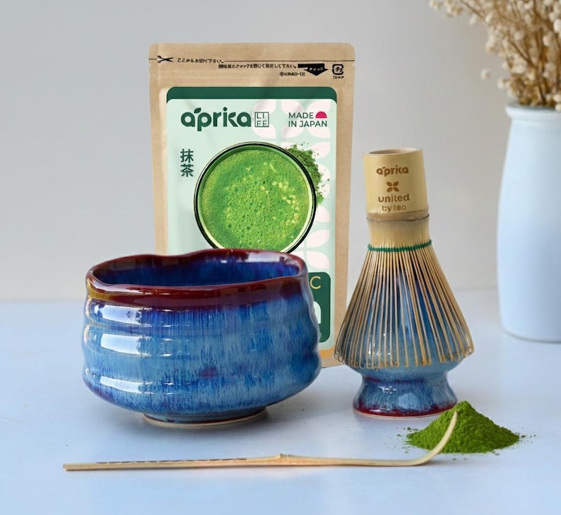 Blue Ceramic Matcha Tea Set - Thumbnail 2