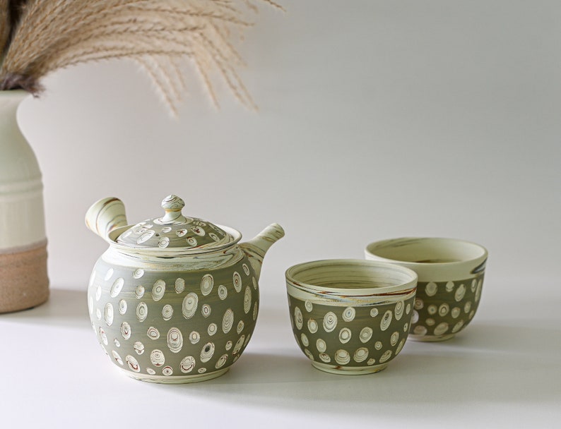 Handcrafted Tokoname Clay Japanese Tea Set - Thumbnail 3