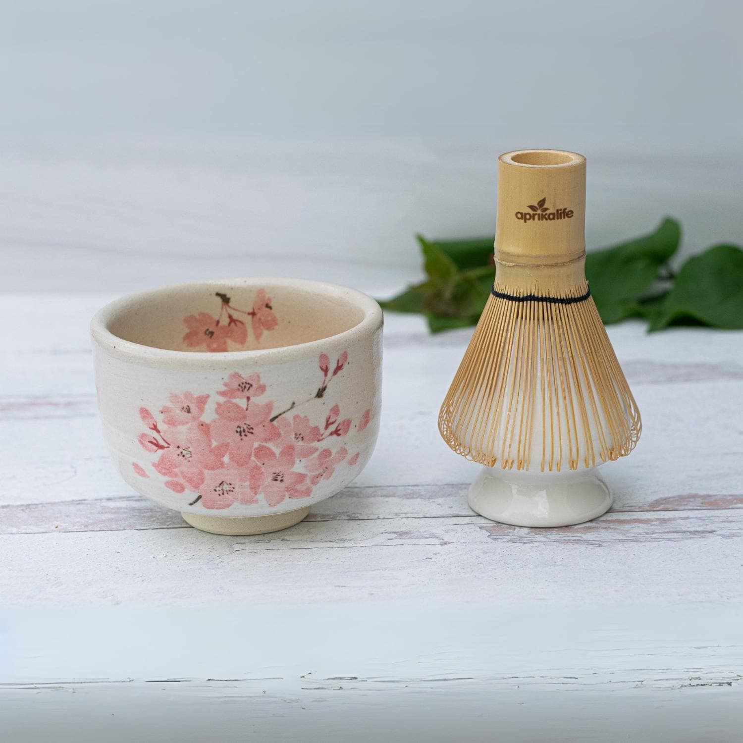 Matcha-Set 8-teilig – Keramik-Schale Mit Pilzmuster, Bambus-Schneebesen, Sieb & Schaufel, Traditionell Japanisch