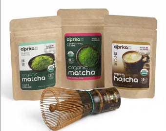 Bamboo Matcha Whisk Chasen – Handcrafted Tea Tool for Frothy Matcha + Tea Set