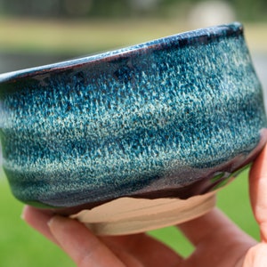 Handcrafted Ceramic Matcha Tea Bowl from Japan - Dark Authentic Matcha Bowl, Matcha Bowl with Navy Sea Cucumber Glaze, Mother's Day Gift