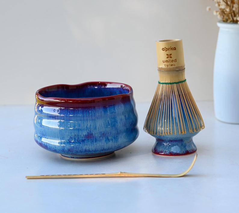 Blue Ceramic Matcha Tea Set - Thumbnail 5